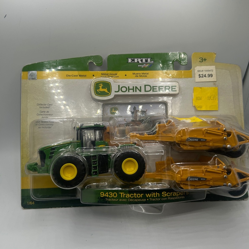ERTL John Deere 9430 Tractor Scrapers 1/64 Die-Cast New 15987 2010 Collector Set
